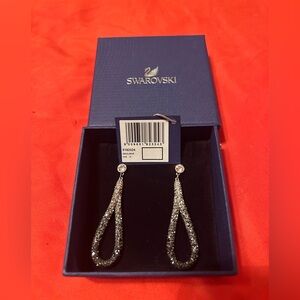 Swarovski Crystal Silver Teardrop Earrings